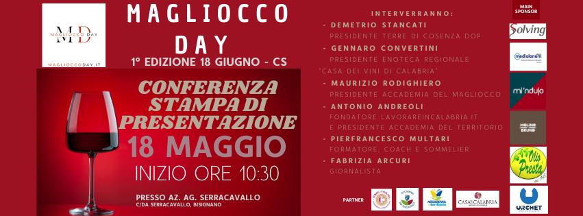 Magliocco Day – L’evento è dedicato ad uno dei vitigni più importanti in Calabria